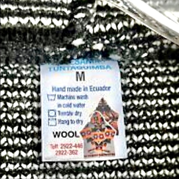 Handmade Ecuador Wool Hoodie Wolf Jacket Wool XL 46 Coat Full Zip Up - Picture 4 of 6